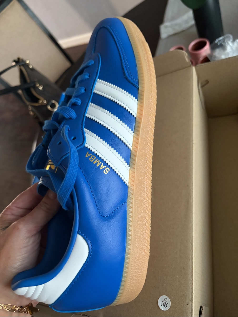 adidas Samba Blue & White with Gum Sole